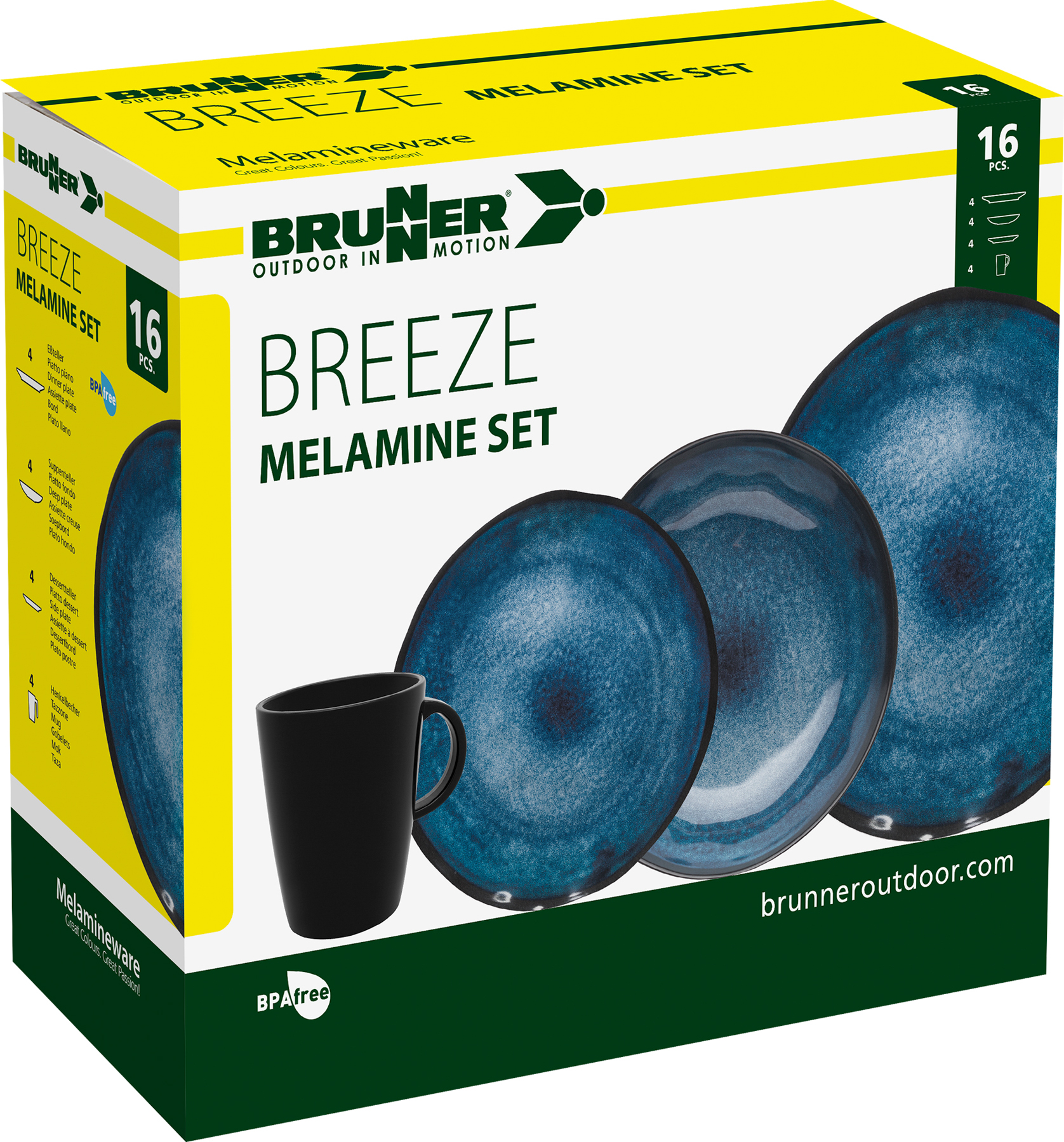 Melamine Set Breeze Pz Brunner Crema Sport